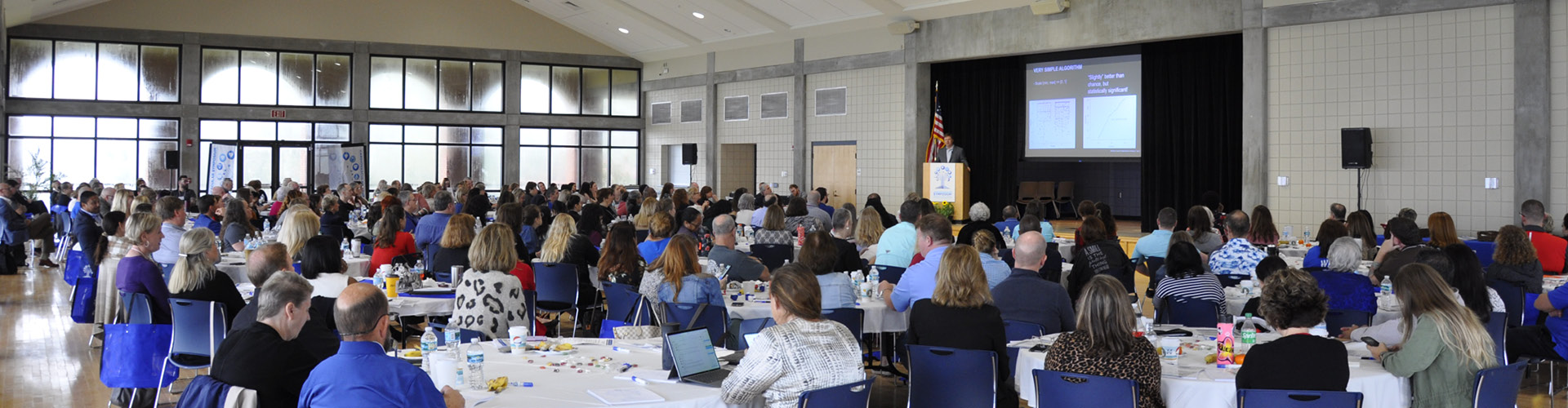 Picture of a croud at an old symposium event.